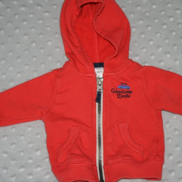 4/$20 Baby boy Carter's hoodie car newborn - Picture 5 of 13
